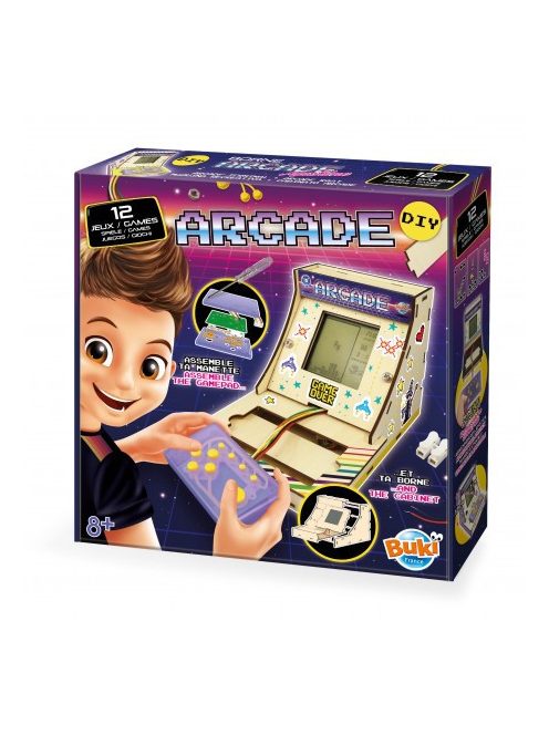 Mini összeépíthető Arcade játékgép 12 játékkal BUKI