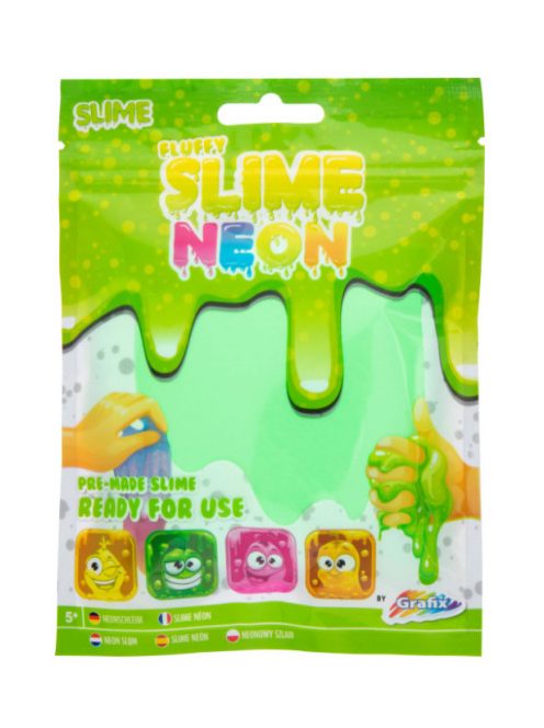 Neon színű puha slime, Zöld Grafix